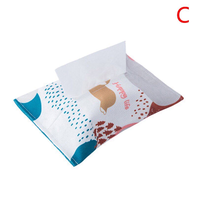1 Pc Stof Cartoon Tissue Box Cover Zakdoek Servet Houder Cover Dier Katoen En Linnen Tissue Papier Opbergtas: --C
