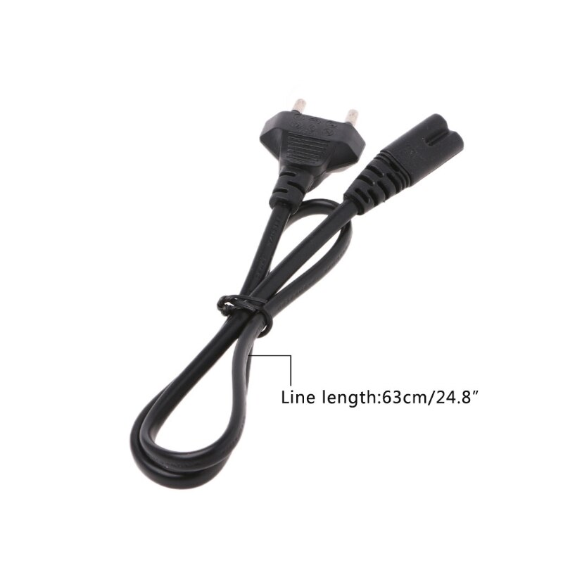 2-Prong Pin AC EU Power Supply Cable Lead Wire Power Cord For Desktop Laptop