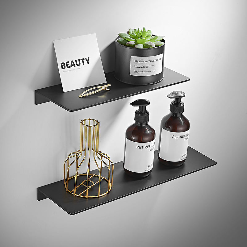 Estante de baño negro/cromo, estantes esquineros gruesos de acero inoxidable, toallero, soporte para champú, estante de almacenamiento de cocina de 60 /70 /80cm