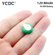 1/2/4/6/8/10 stuks 1.2V 80H 80mAh Ni-Mh Oplaadbare nikkelmetaalhydride Coin Cell Button Batterij Voor Draadloze Koptelefoon