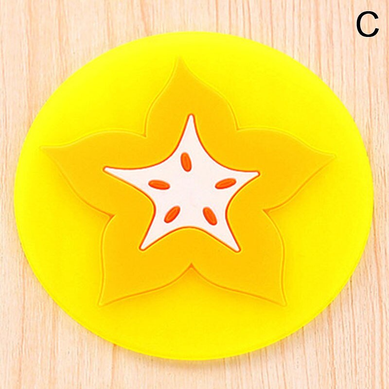 Cute Coaster Fruit Shape Silicone Cup Pad Slip Insulation Pad Mat Cup Drink Holder Placemat Mug Stand Home Kitchen Accessories: C