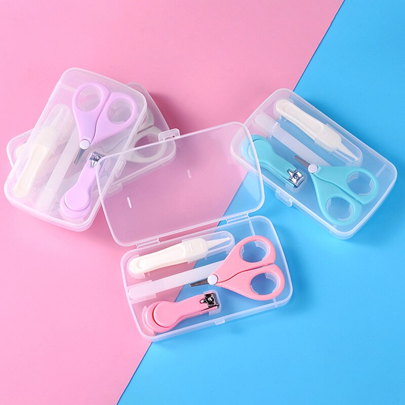 4Pcs/Set Mini Manicure Cutter Safety Multifunction Portable Short Blade Baby Care Set Nail Scissors Finger Trimmer Scissor