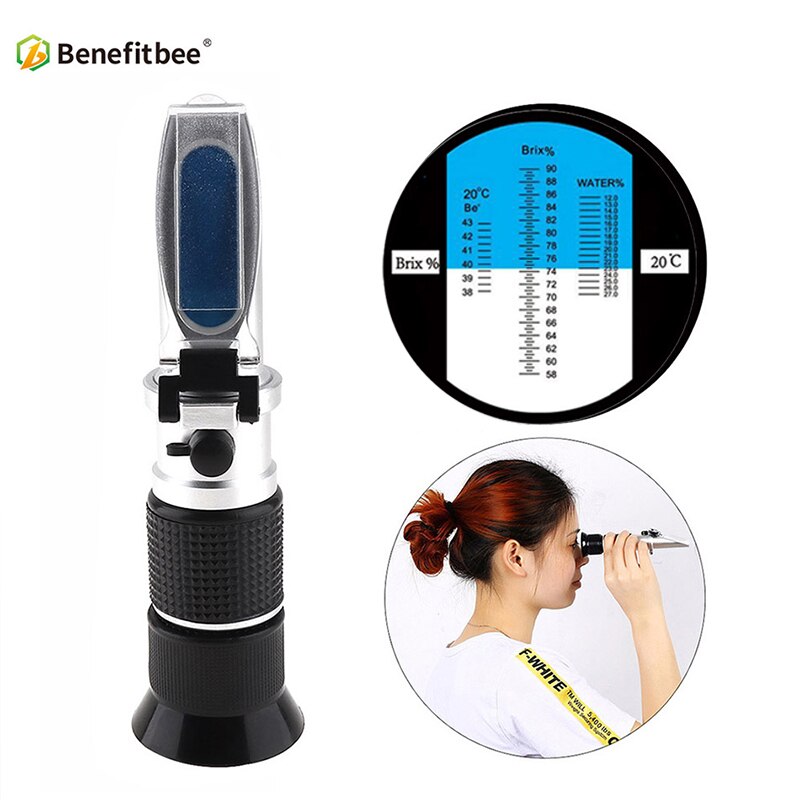 Benefitbee Bee Tools Honey Refractometer 58-90% (sugar content) Beekeeping Refractometer Handheld Honey Concentration Meter