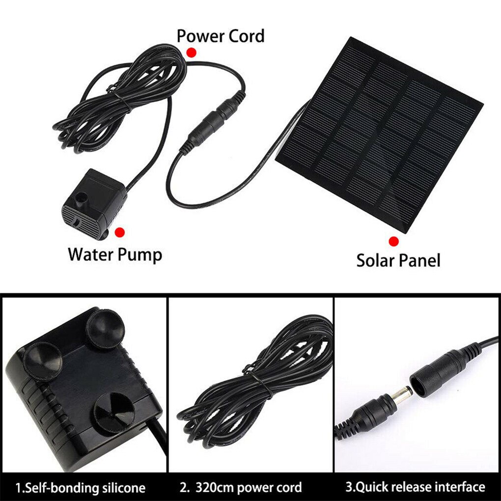 Solar Powered Water Fountain Pool Pond Water Sprinkler Sprayer with Water Pump Fountain Garden Fountain Pool Garden Landscape