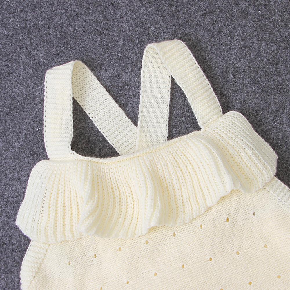 Baby romper ærmeløs nyfødte piger strop jumpsuits tøj solid strikket spædbarn børn bebes overalls legetøj efterår