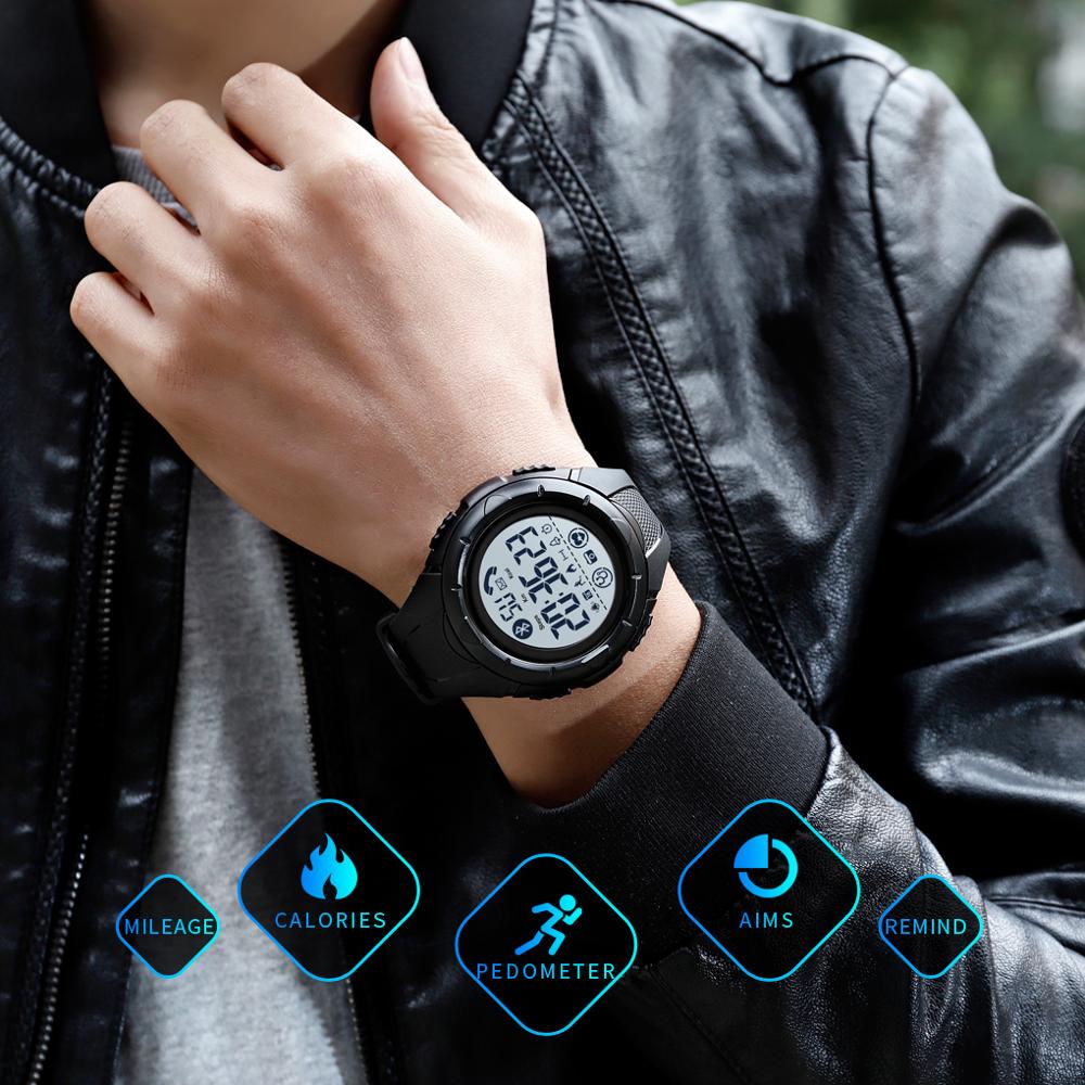Merk skmei horloge heren smartwatch luxe slaap hartslagmeter smartwatch waterdichte digitale horloges herenklok android ios