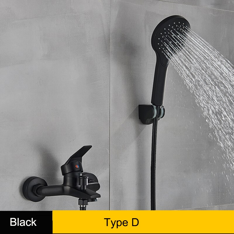 Matte Black Bathroom Faucet 2 Function Bathtub Facuet Wall Mounting Cold and Shower Faucet: Dark Khaki