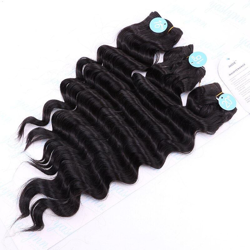 Deep Curly Hair Wave Synthetic Hair Heat Resistant loose Deep Wave Hair Bundles Extensions Natural Black Weaving