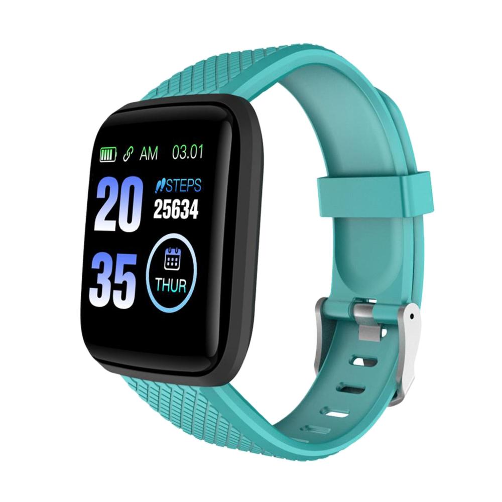 116 plus smart klocka puls fitness tracker klockor män kvinnor blodtrycksmätare vattentät sport smartwatch: Grön