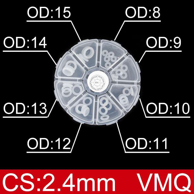 Boxed nitril siliconen rubber O-ring reparatieset kraan afdichting klep waterdichte machine oliebestendige pakking combinatie kit-.-: Overigen