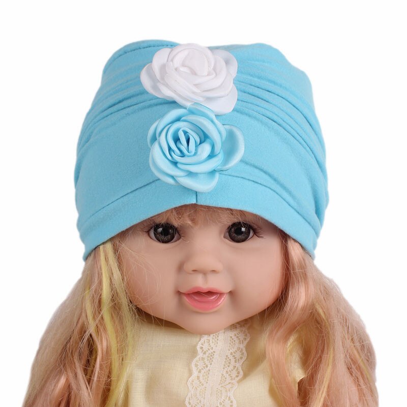 Blomma baby hattar barns bomull hatt flickor indien mössa baby mössa tillbehör