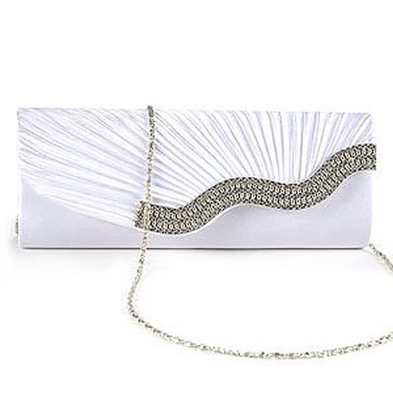 AUAU-Ladies Handbag Evening Clutch Wallet Fabric French Bread Satin French Bag