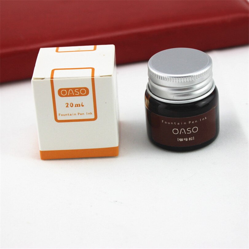 20ml Bottled Glass Smooth Writing Fountain Pen Ink Refill School Student Stationery Office Supplies 9 Colors: U