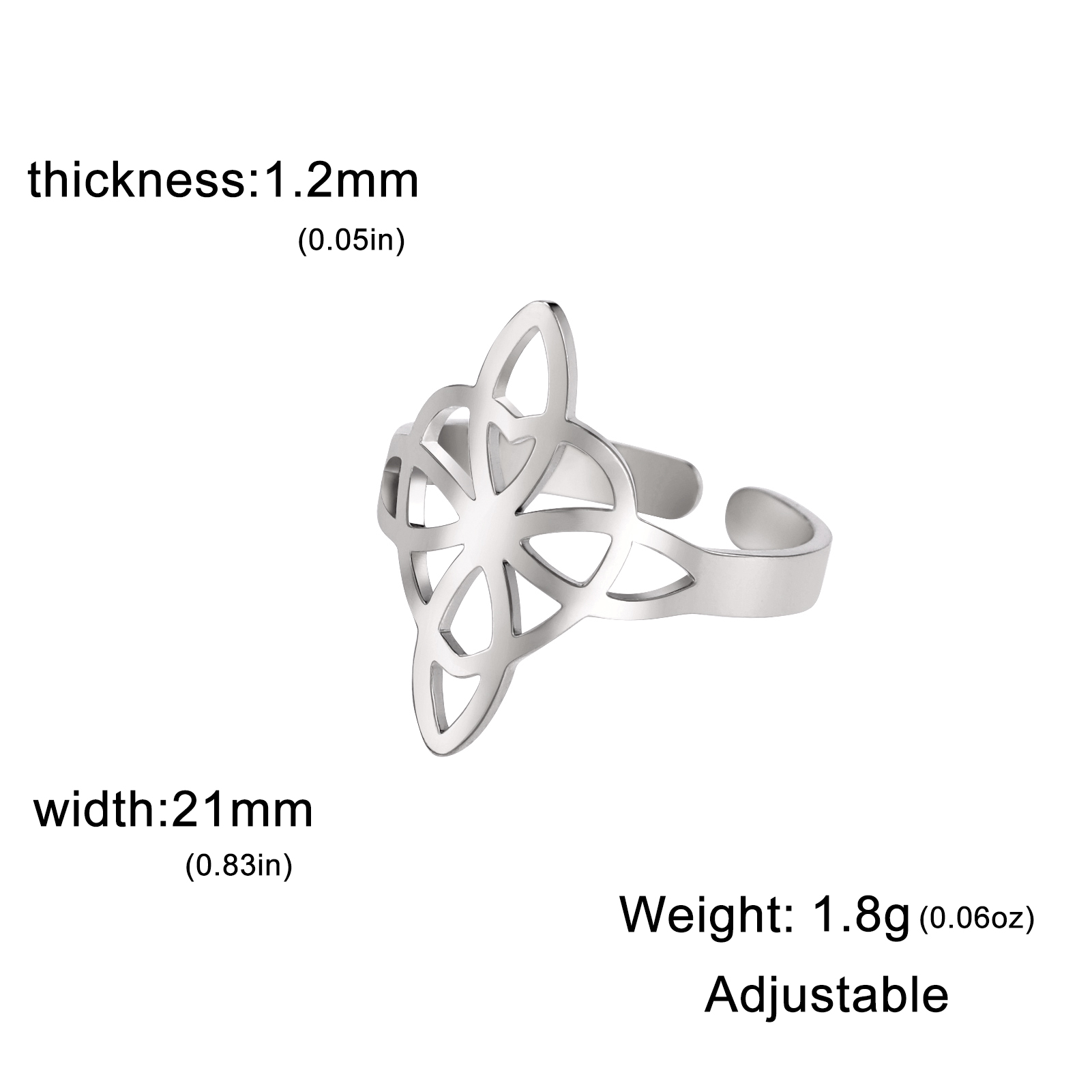 Skyrim-Anillo de nudo de bruja de acero inoxidable para mujer, anillos abiertos ajustables para dedo, amuleto de brujería, joyería de protección, al por mayor: Aguamarina
