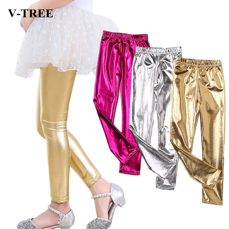 Leggings för #39 bling flickor byxor barn guldbyxor vår höst leggings för flickor barn byxor baby legins 2-9y