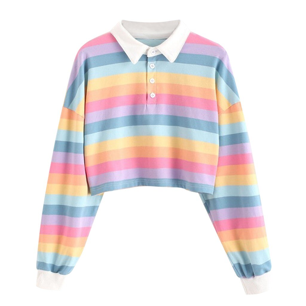Shopaholic Fashion dames kleurrijke regenboog streep lang Pixie Hooded Festival Jacket, Regenboog, XXL