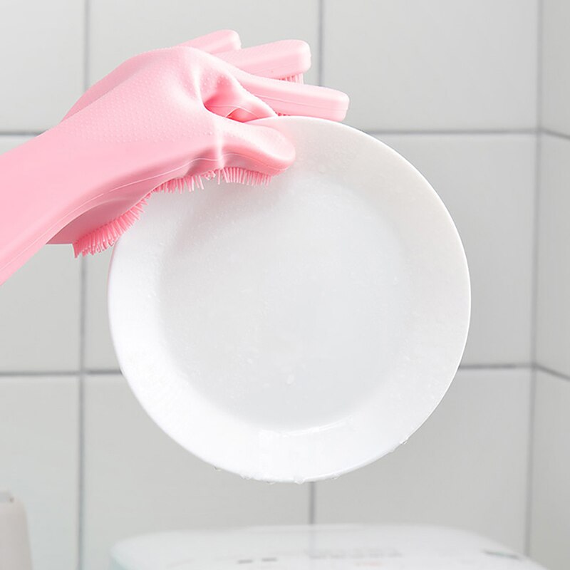 1 Paar Magic Dish Wassen Handschoenen Scrubber Rubber Keuken Schoon Gereedschap Multifunctionele Silicone Cleaning Handschoenen Voor Huishoudelijke