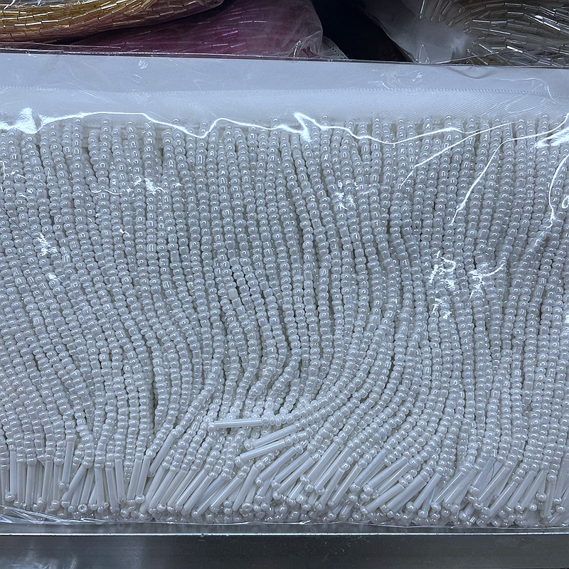 10CM Wide Gold Sliver Black Bead Tube Tassel Lace Trim For Clothes Wedding And Evening Dress Curtains Decoration Accessories: grey