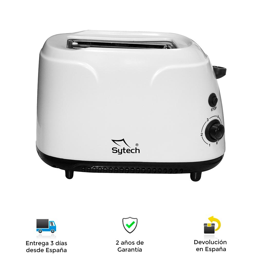 Grille-pain 2 tranches, puissant, 700W rapide, portable, blanc, plateau de casserole, antidérapant, cuisine, grille-pain, grille-pain