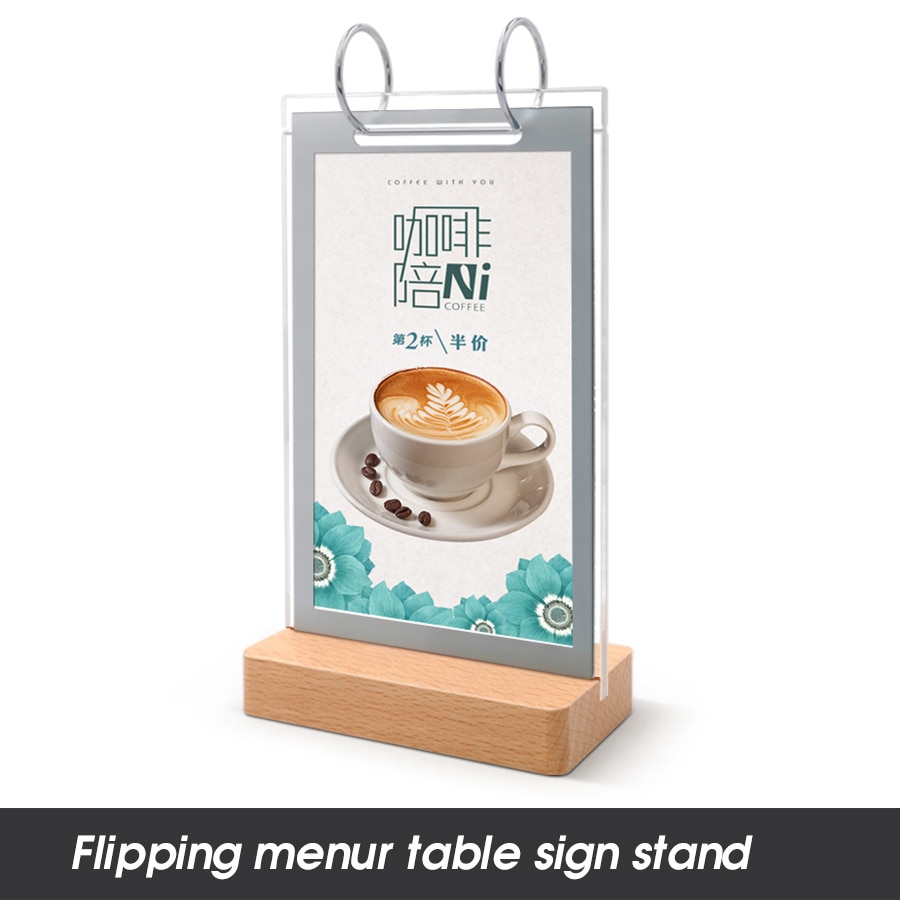 A5 210*148mm akryl restaurant bord menu skilt holder display stativ med plakat menu papir ramme