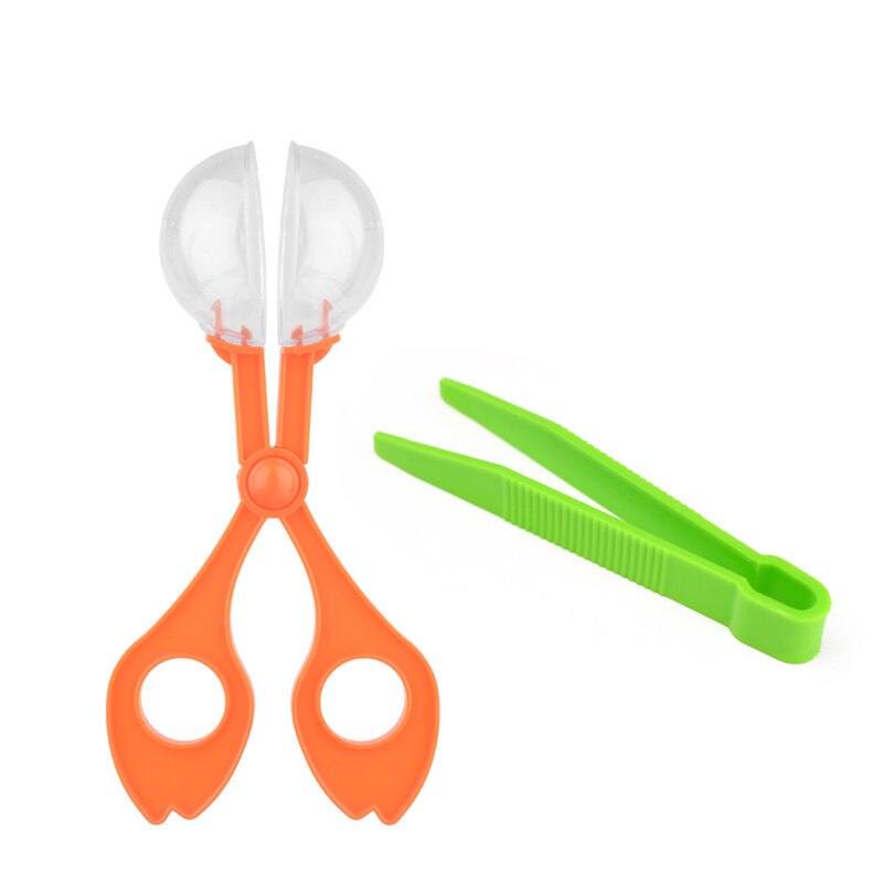 Children School Plant Insect Biology Study Tool Set Plastic Scissor Clamp Tweezers Cute Nature Exploration Toy