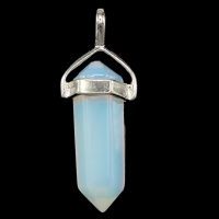 YYW DIY Bullet Real Rose Stone Clear Crystal Opal Pink Quartz Unakite Lapis Lazuli Healing Point Chakra Stone Pendant: Sea Opal