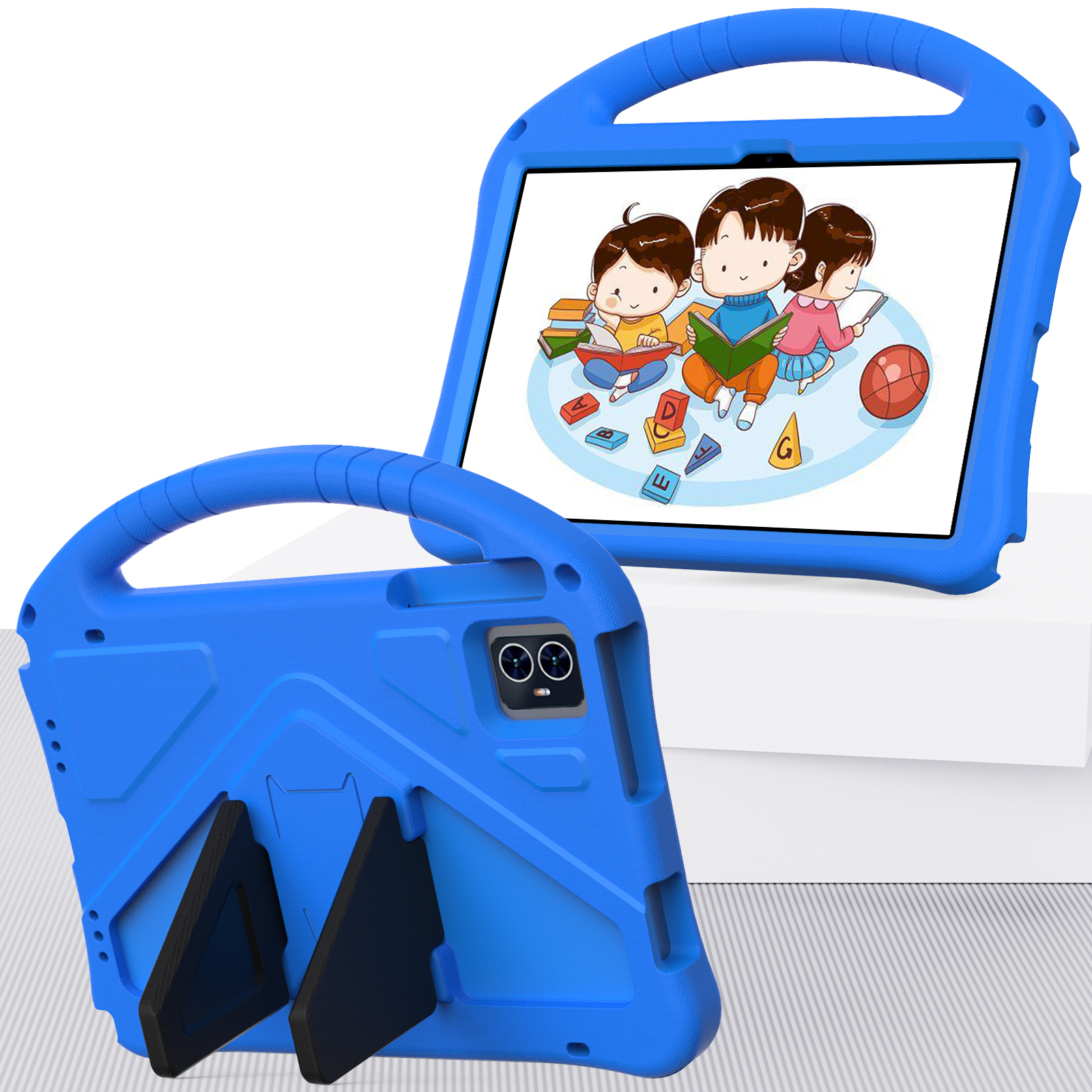 Til acer iconia tab  m10 10.1 " tablet-pc-etui, børnesikkerhed, stødsikkert eva-skum, bærbart cover med bagstøtte: Marine blå
