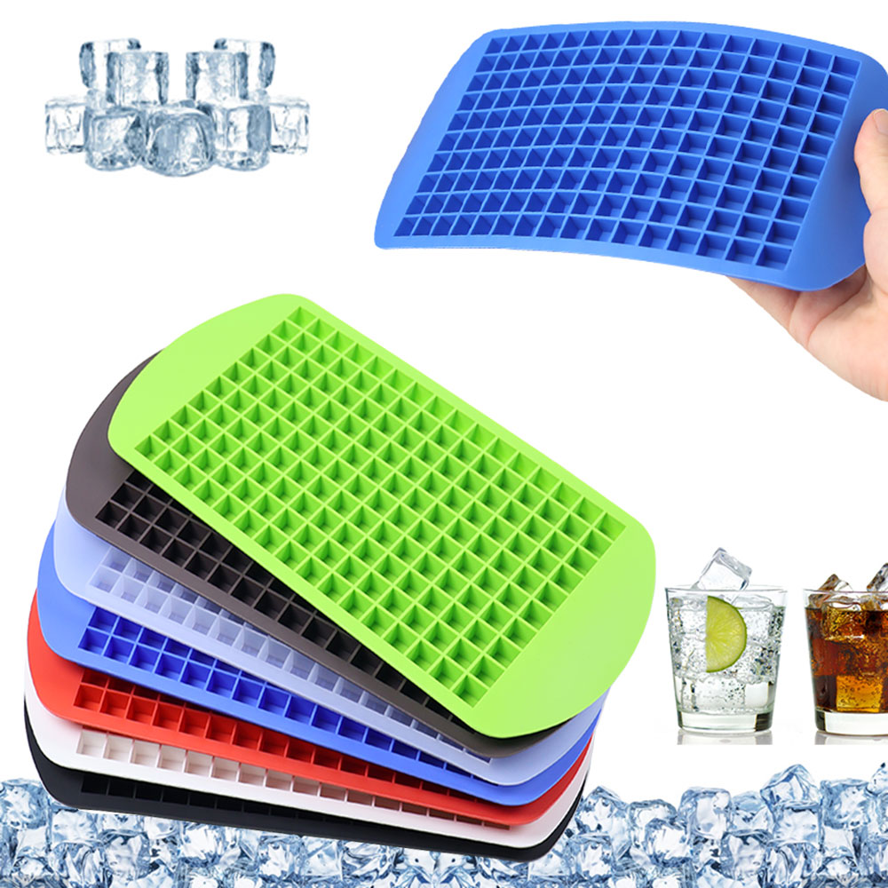 160 Grid Mini Silicone Ice Tray Ice Cubes Foldable Ice Mold Ice Breaker Ice Grid Tray Small Square Mold Ice Maker Silicone Mold