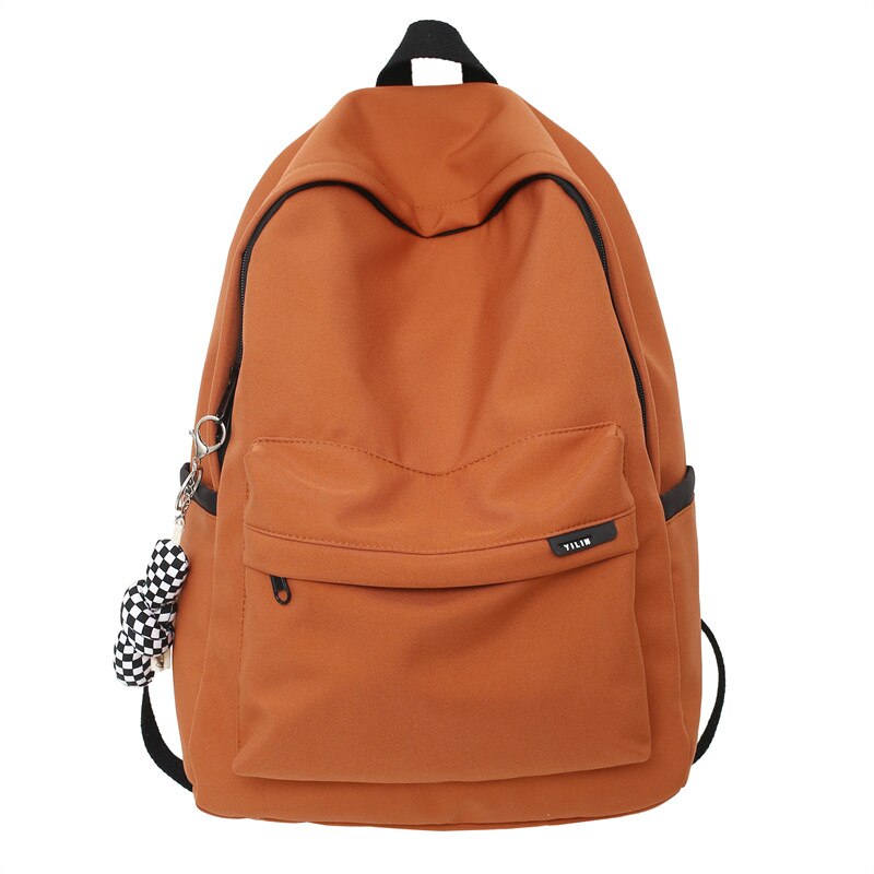 Waterproof Nylon Backpacks Women Shoulder Bag Female Big Travel Backpack For Teenage girl school bag Mochilas: Orange / With-Accessories