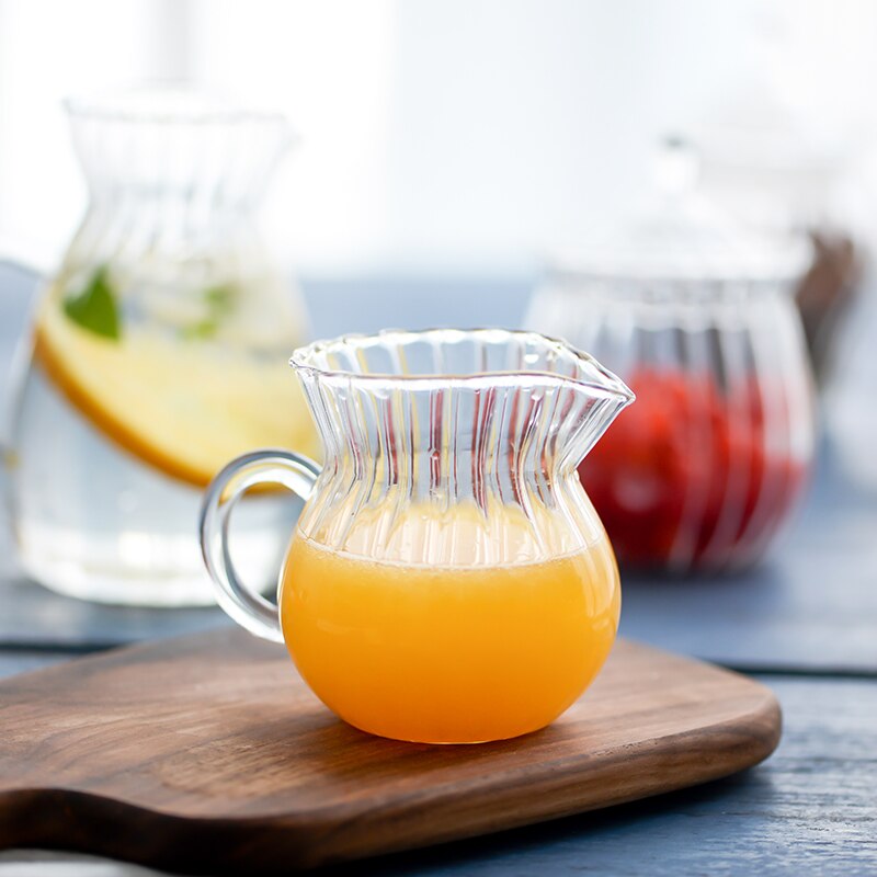 Ins Small Glass Milk Jug 260ml Mini Milk Jug for Coffee Honey Jug 50ml Cute Tablewares