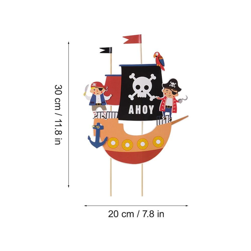 Cupcake toppers met thema, taart, dessert, tandenstokerinzetstuk voor kinderfeestjes, piratenthema, babyshowerdecoratie