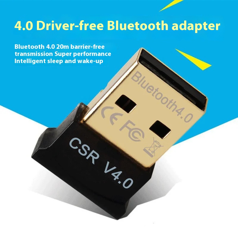 4.0 Bluetooth Adapter USB Bluetooth Receiver Computer Wireless Audio Transmitter Win8/10/11 Drive free