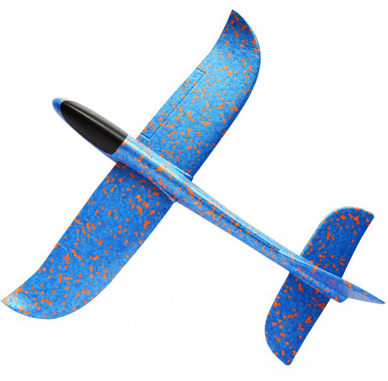 48cm Big Hand Launch Throwing Foam Palne EPP Airplane Model Glider Plane Aircraft Model Outdoor DIY Educational Toy For Children: 48CM  Bule