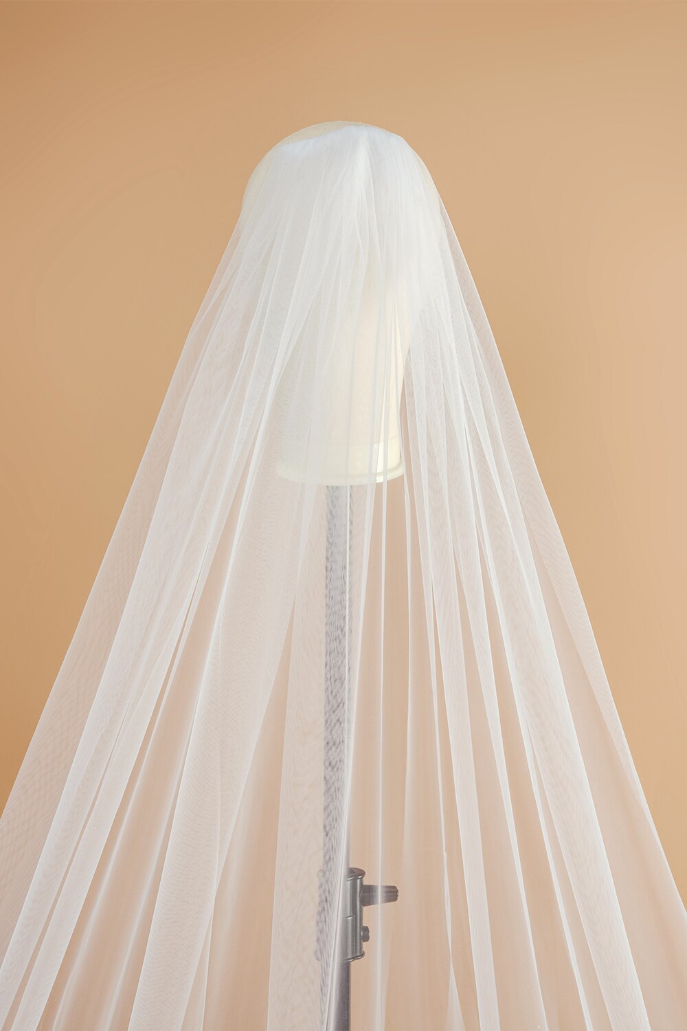 3M Lace Edge Kathedraal Bruiloft Sluier Met Kam 3D Bloem Een Laag Lange Tule Sluier Bridal voile Wit Ivoor Welon: Beige