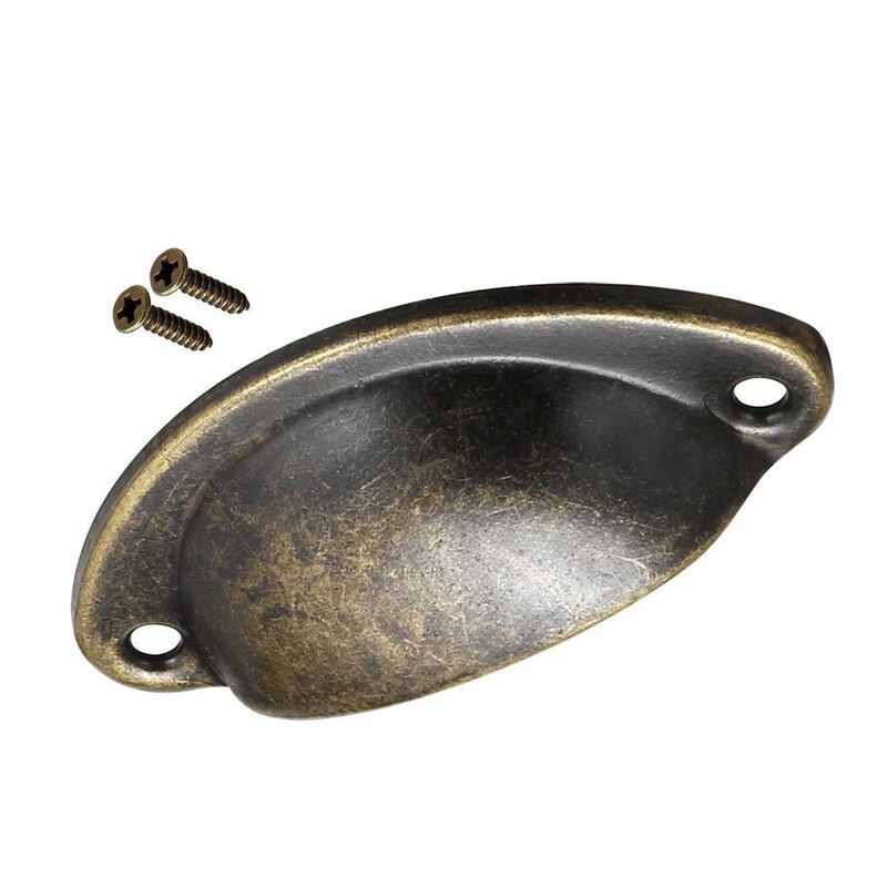 Cup Drawer Pull Kitchen Cabinet Handles Bronze Tone, 40mm Hole Centers, 20 Pack