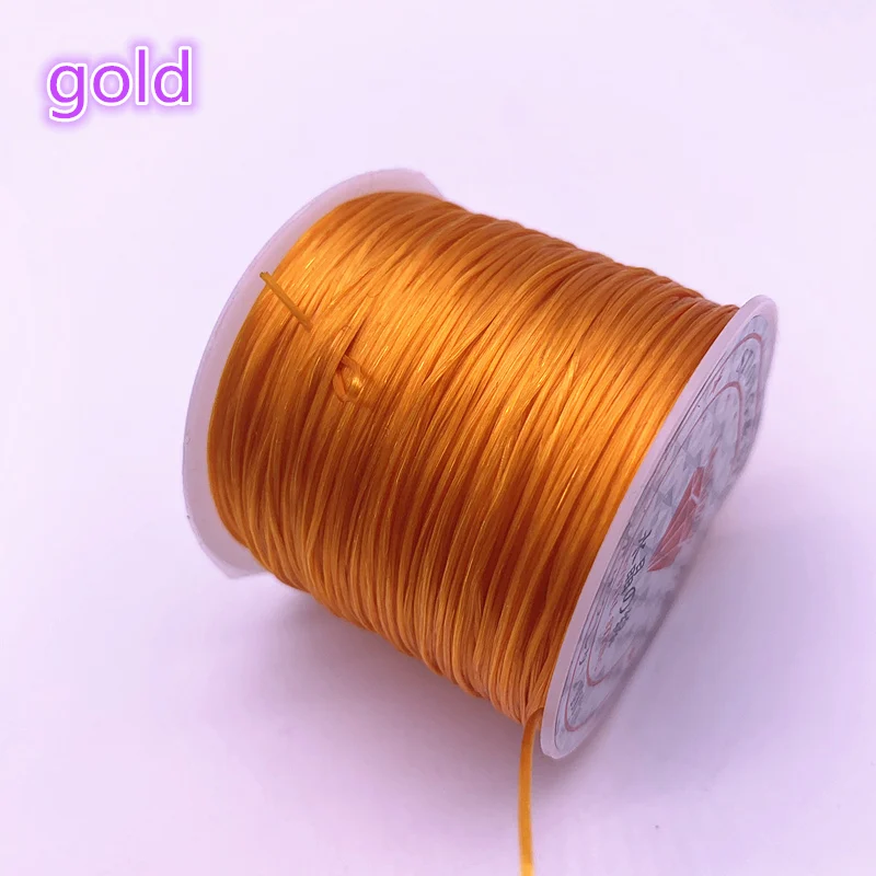 50M/Roll Bunte Flexible Elastische Kristall Linie Seil Schnur Für Schmuck Machen Perlen Armband Draht Angeln Gewinde Seil: gold