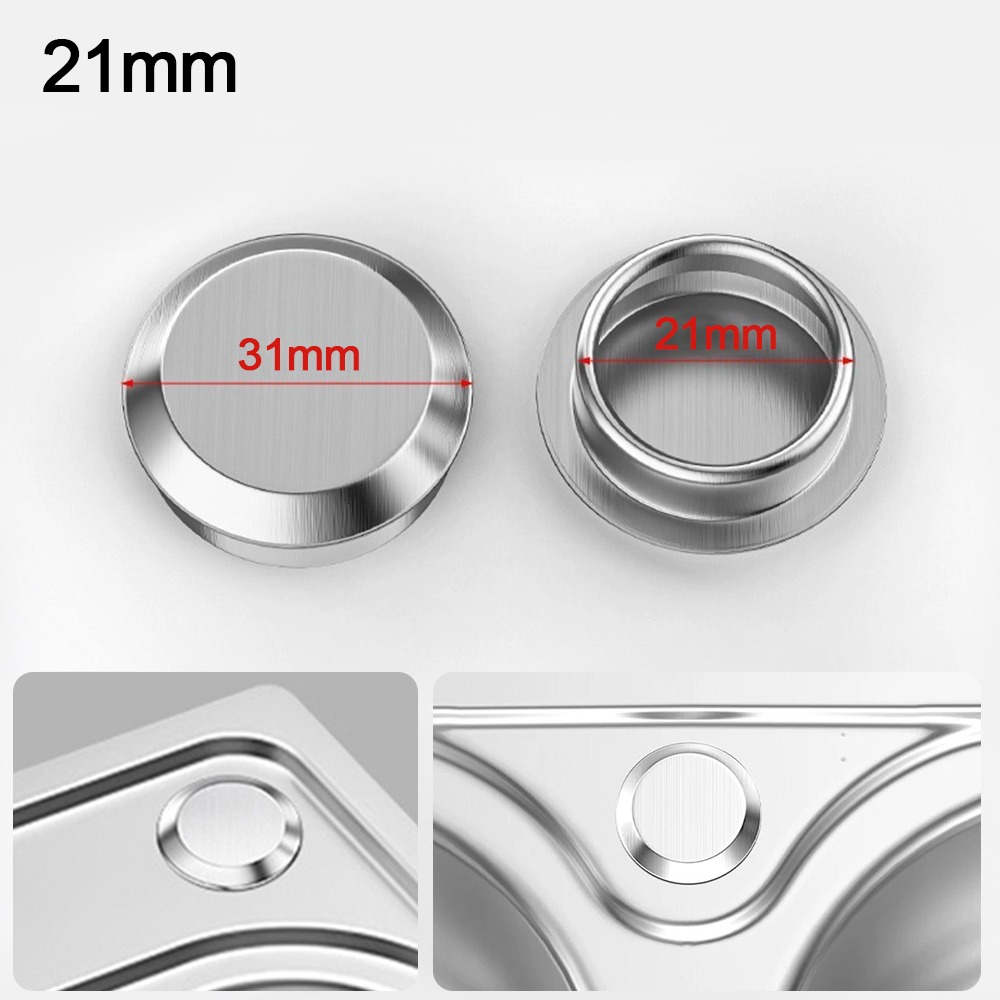 Tapón de fregadero de acero inoxidable, cubierta de orificio para grifo, tapón de agua, sello de drenaje de cocina, lavabo antifugas, accesorios de fácil uso para lavandería: Blanco