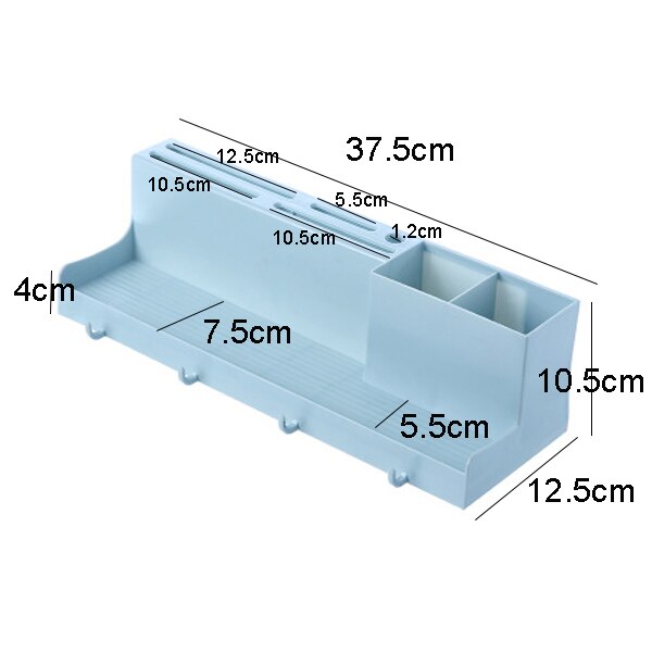 Cremalheira de especiarias de parede material de grau alimentício multi-função cremalheira tempero de baunilha jar armazenamento rack de cozinha caixa de armazenamento: BWall-mounted-Blue