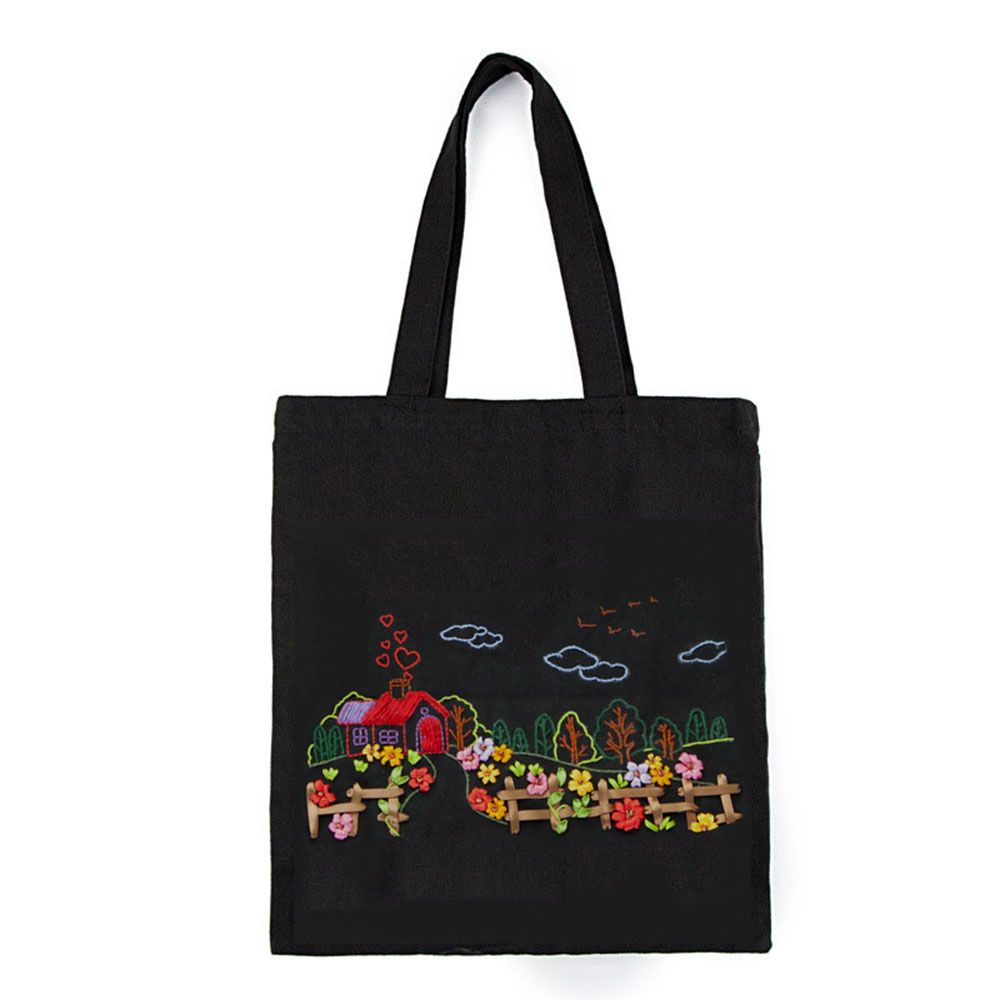 Bloem Patroon Borduurwerk Canvas Tas Diy Naaien Kruissteek Handwerk Artcraft Handtas Met Borduurwerk Hoepel Voor Beginner: 06