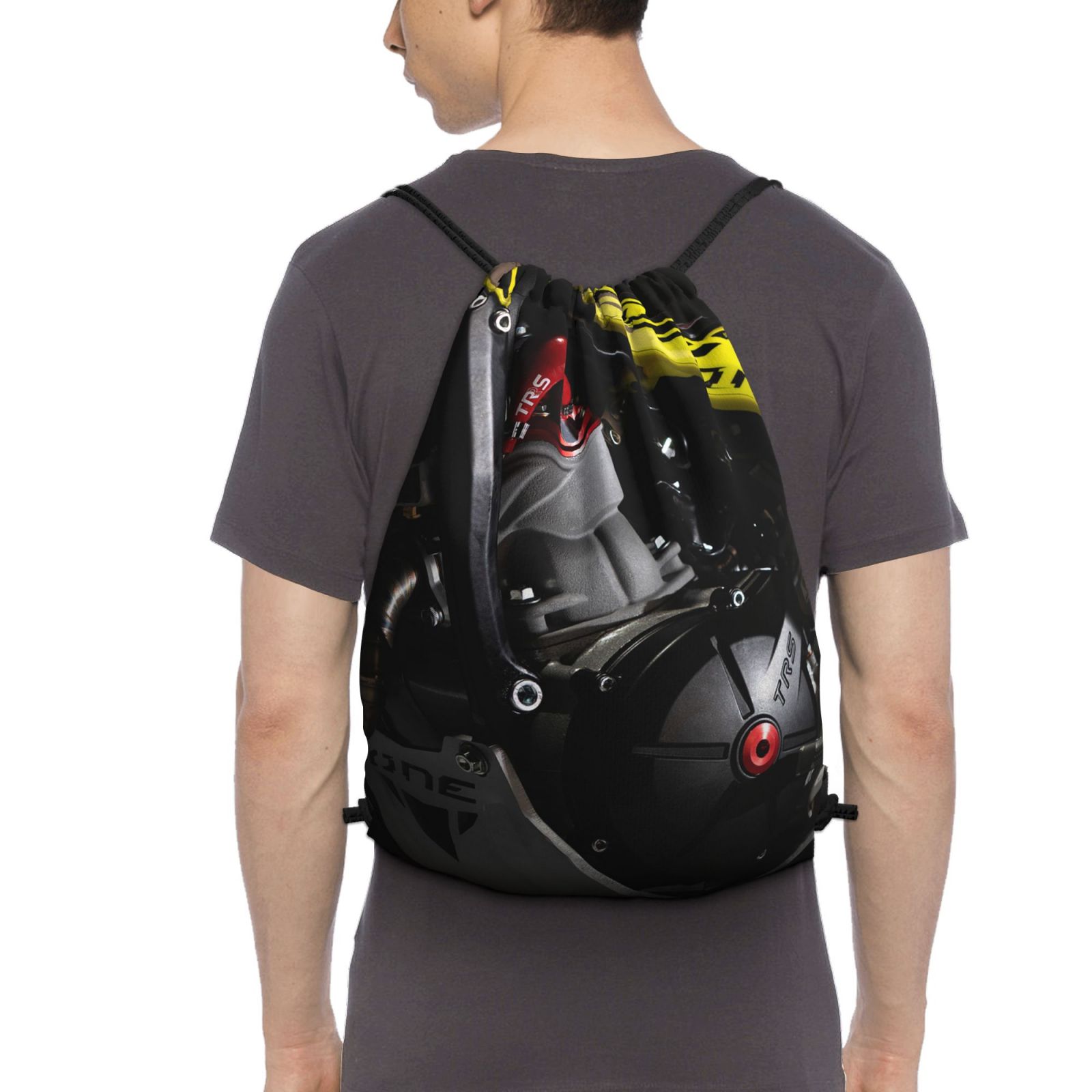 TRS Motorcycle Waterproof Drawstring Backpack Backpack Unisex Sports Fitness Travel Outdoor Sports Drawstring Pocket