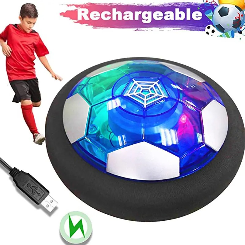 Elektrische Fußball Hover Fußball LED Licht Projektor Ausgesetzt Fußball Spielzeug Gleiten Luft Kissen Schwimmenden Schaum Kinder