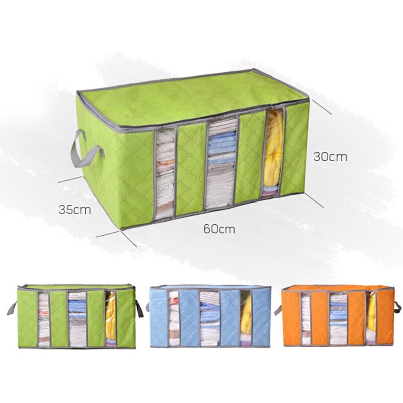 65L Foldable Blanket Storage Bag Clothes Closet Organizer with Clear Window BJStore