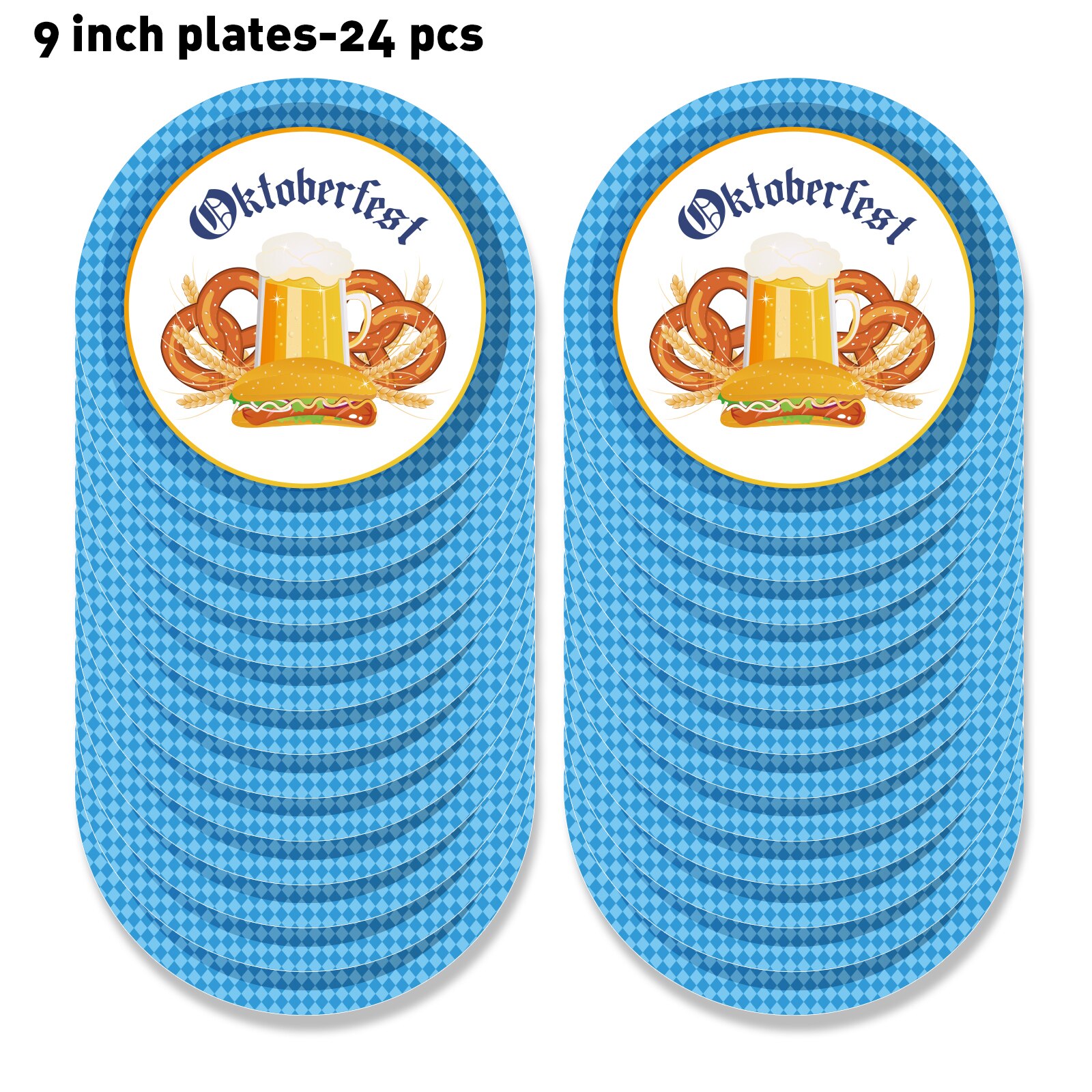 Germany Oktoberfest Carnival Festival Theme HAPPY BIRTHDAY Party Phototaking Photobooth Props Happy Beer Wine Party Decorations: MM116-9inch-24pcs