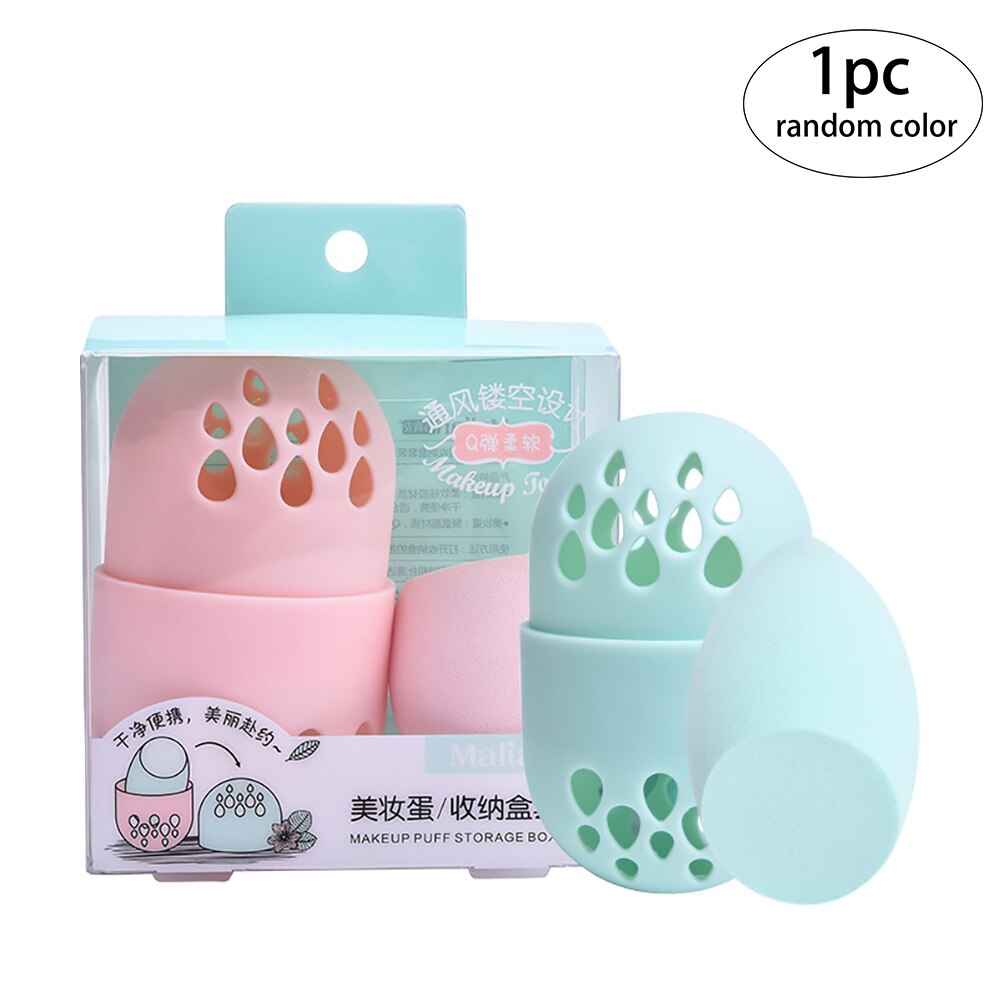 Esponja de silicona para maquillaje, soporte de esponja para maquillaje, caja de secado de huevos, portátil, suave, de silicona, caja de esponjas, 1 paquete