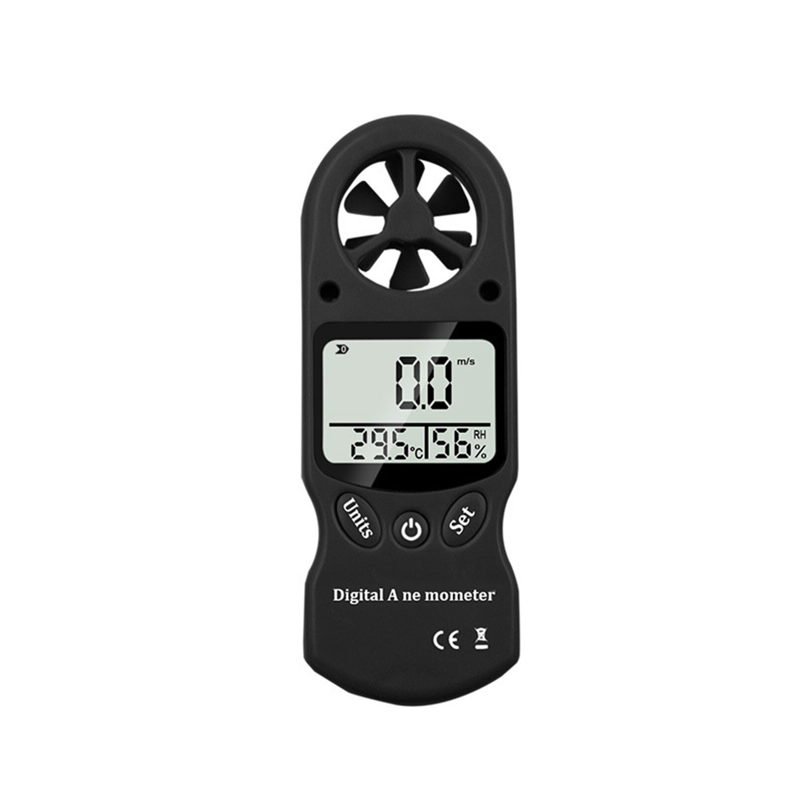 Humidity Tester Handhold Speed Meter Temperature Meter Beaufort Scale Temperature measuring meter Mini Multipurpose Anemometer: Black