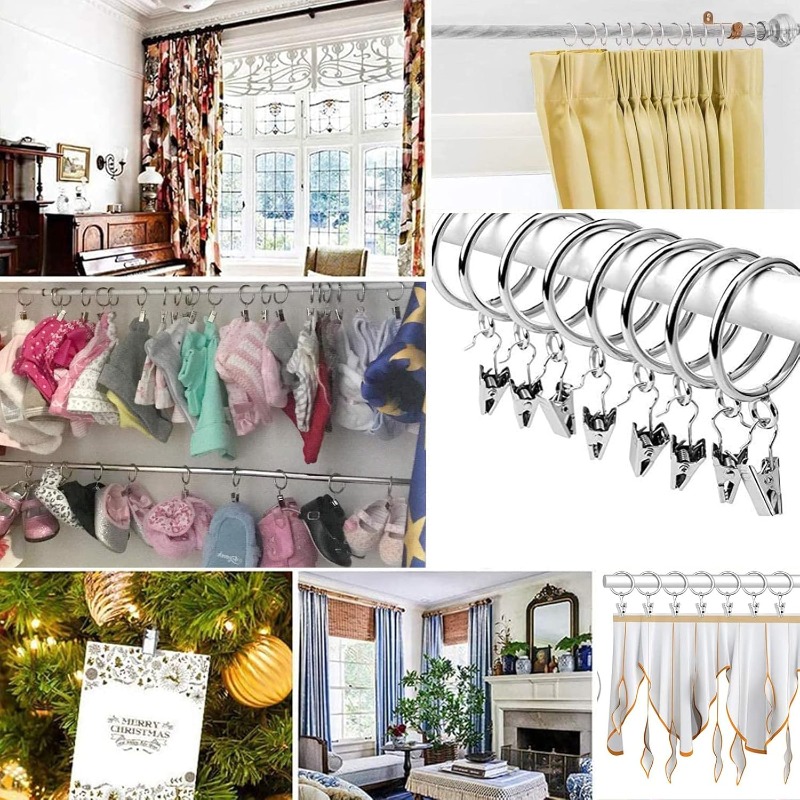 Vorhang Ringe Clips Rostfrei Vorhang Stangen Aufhänger Dusche Vorhänge Clip Teilt Vorhang Ring Schnallen Badezimmer Dekoration Hängen Clip