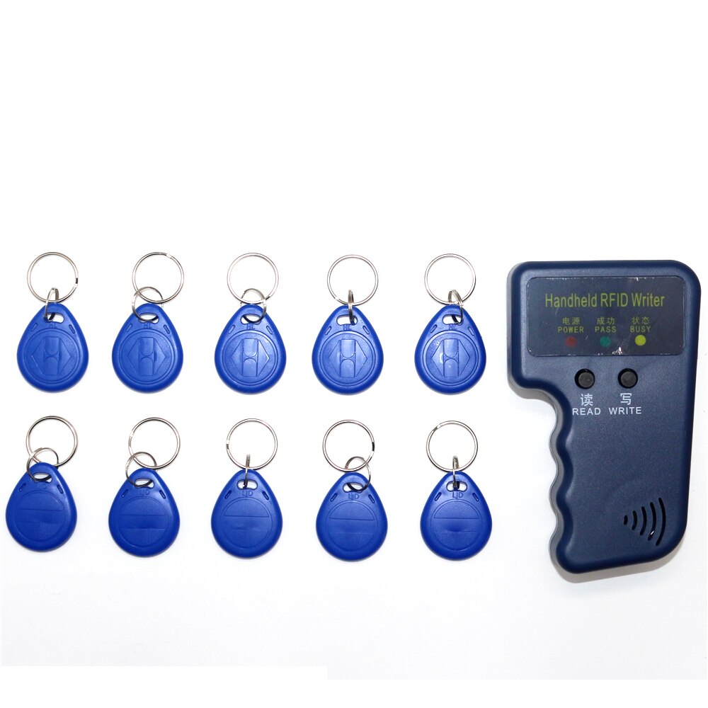 Handheld 125KHz RFID Id-kaart Copier Schrijver Duplicator Programmeur Reader Code Beschrijfbare EM4305 ID Keyfobs Tags Card Key Kaarten