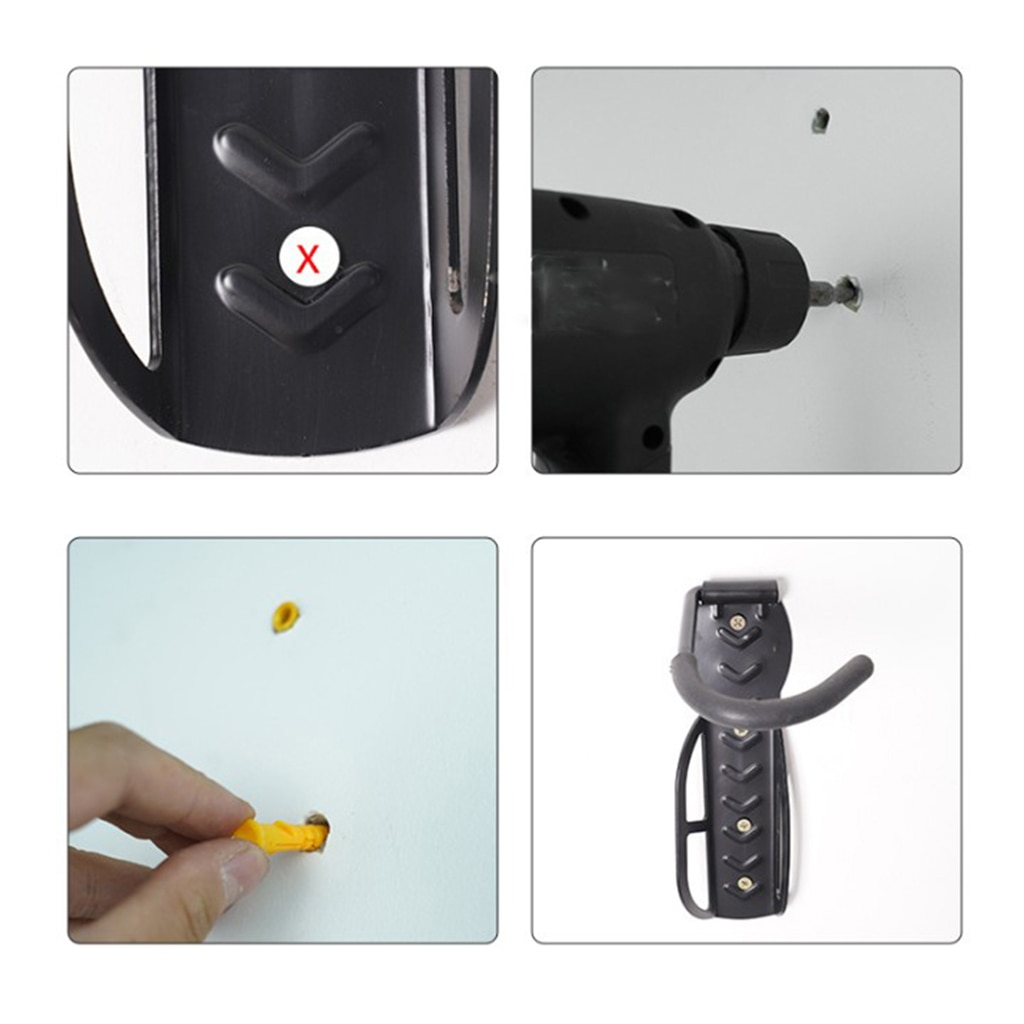 Bicycle Wall Mount Hook Rack Holder Scooter Wall Hanger Stand Bike Vertical Storage System for Garage/Shed