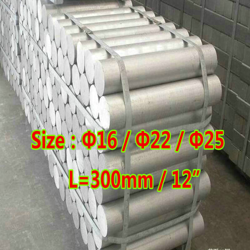 Diameter 16/22/25 L=300MM 12" inch 6063 T5 Aluminium Round Bar Rod Strong Hardness Solid Lathe Bar Stock Cut OD 22*300 16*300