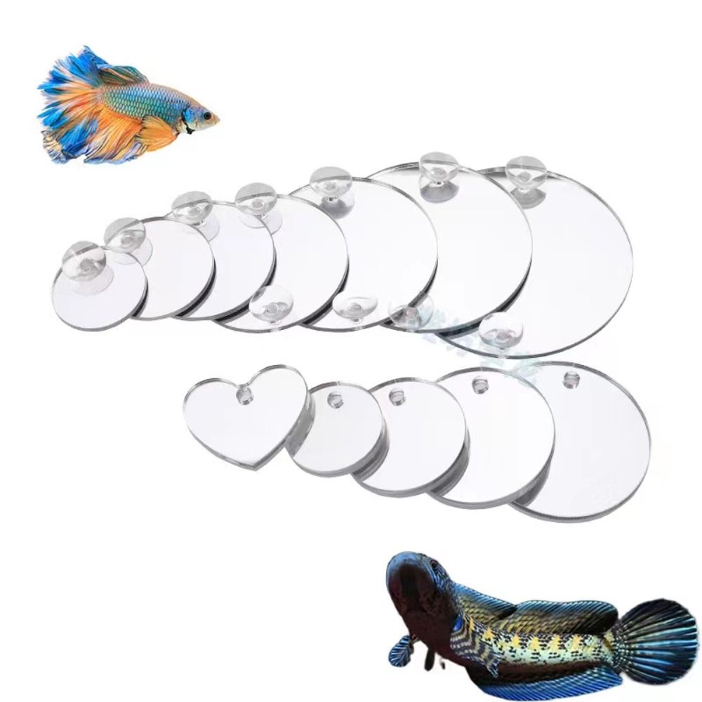 Betta Training Spiegel Vis Tank Decoraties Dubbelzijdige Betta Spiegel Modellen Poppenhuis Plastic Aquarium Fishtank Ornamenten